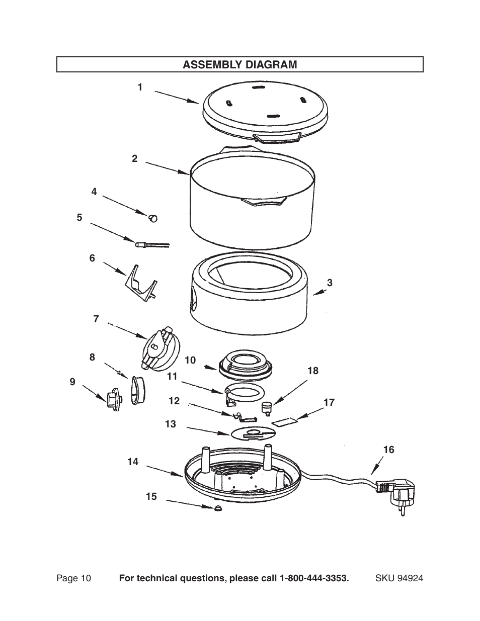 Harbor Freight Tools 94924 User Manual | Page 10 / 10