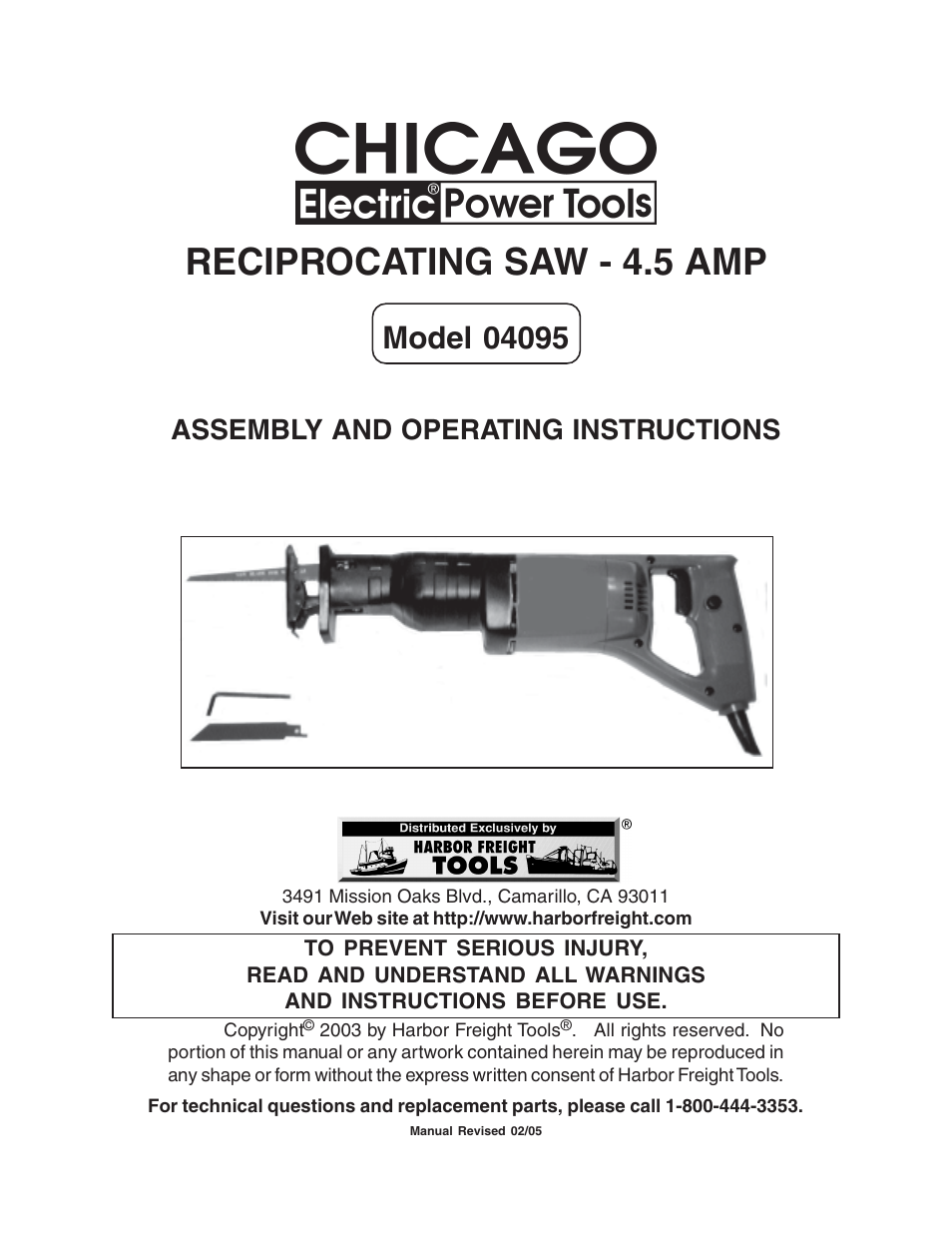 Harbor Freight Tools 04095 User Manual | 14 pages