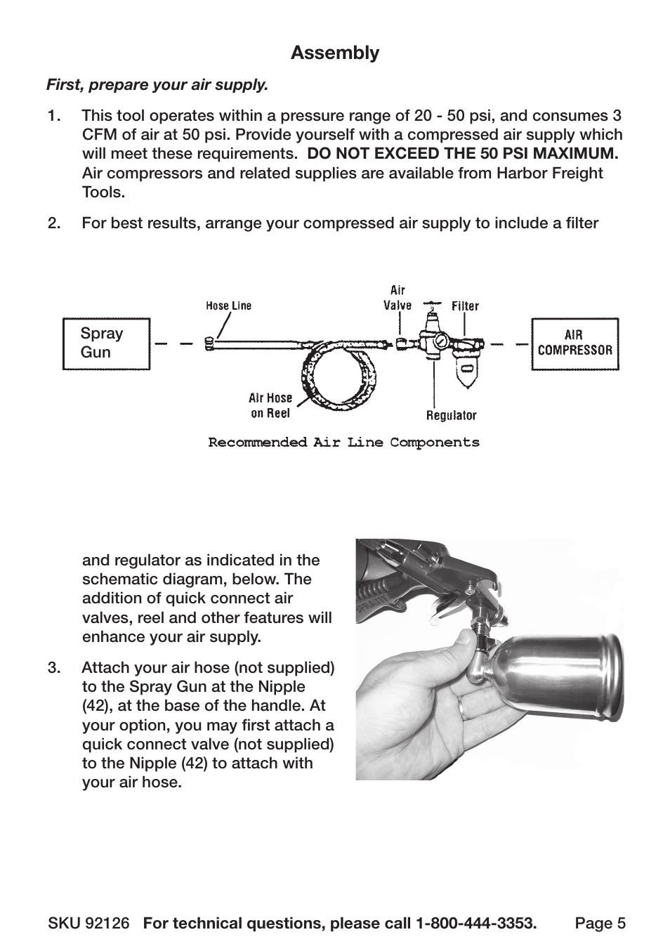 Assembly | Harbor Freight Tools 92126 User Manual | Page 5 / 12