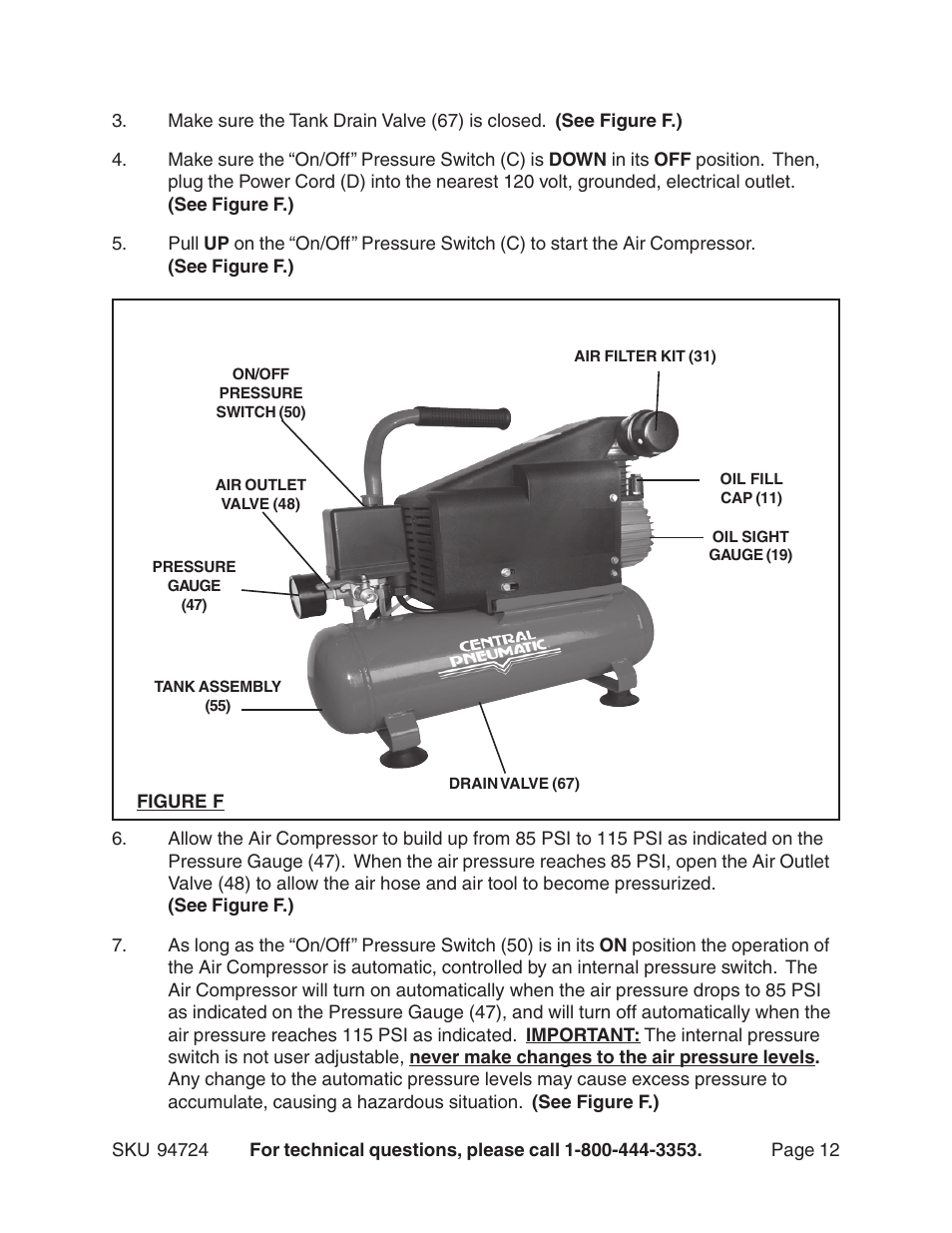 Harbor Freight Tools 94724 User Manual | Page 12 / 16