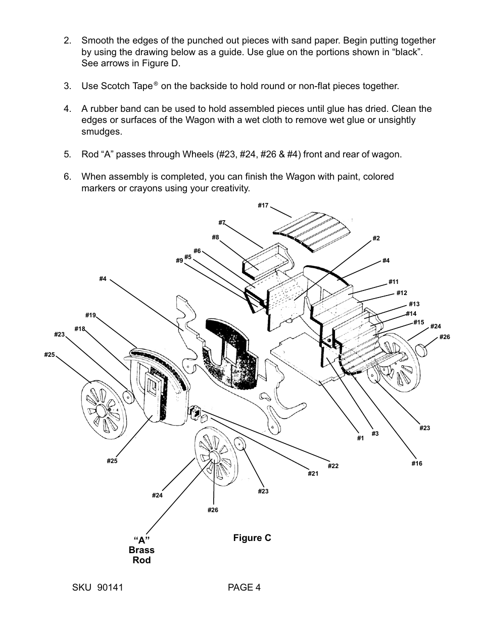 A” brass rod | Harbor Freight Tools Buck Horn Wagon Wooden Model 9141 User Manual | Page 4 / 5