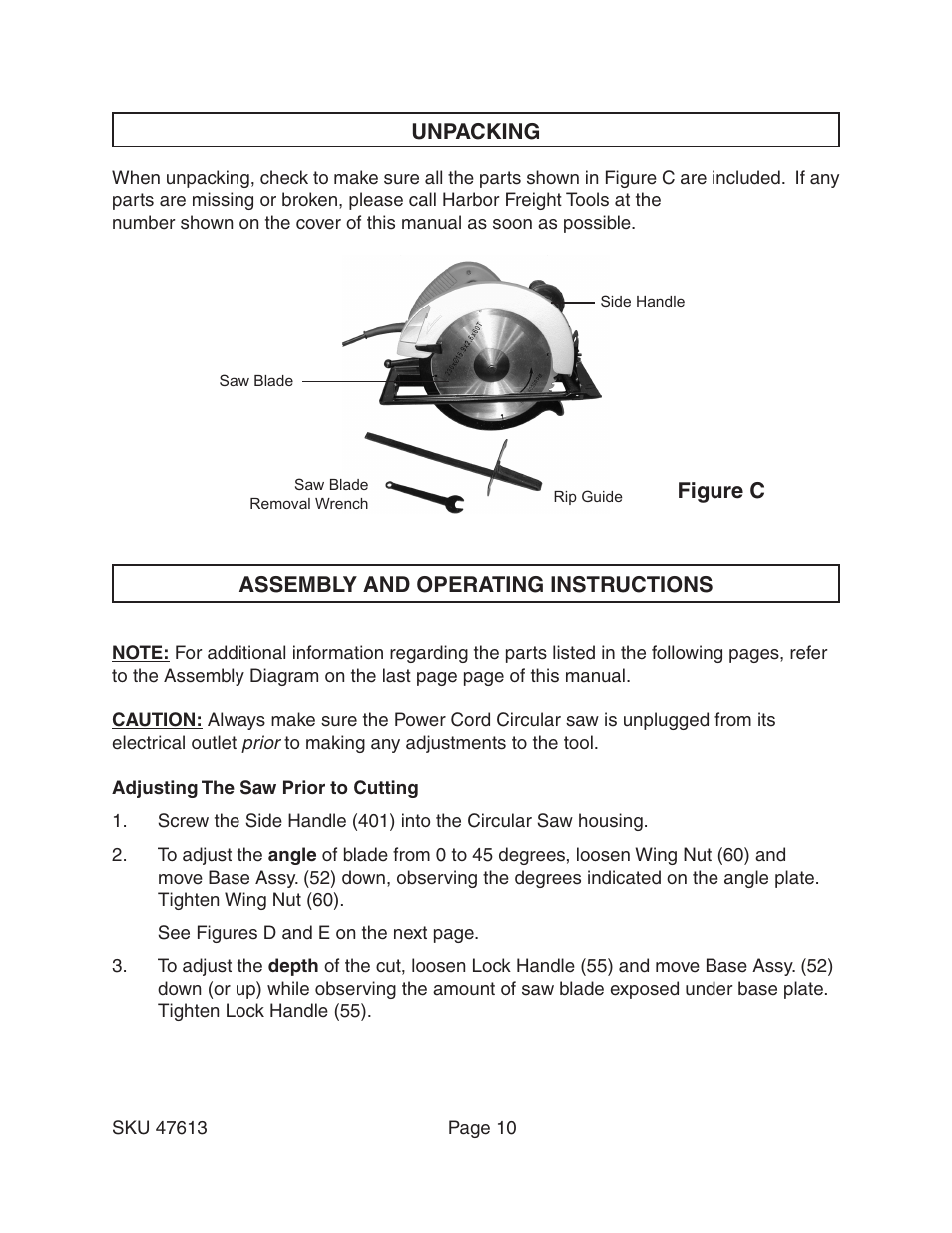 Harbor Freight Tools 47613 User Manual | Page 10 / 16