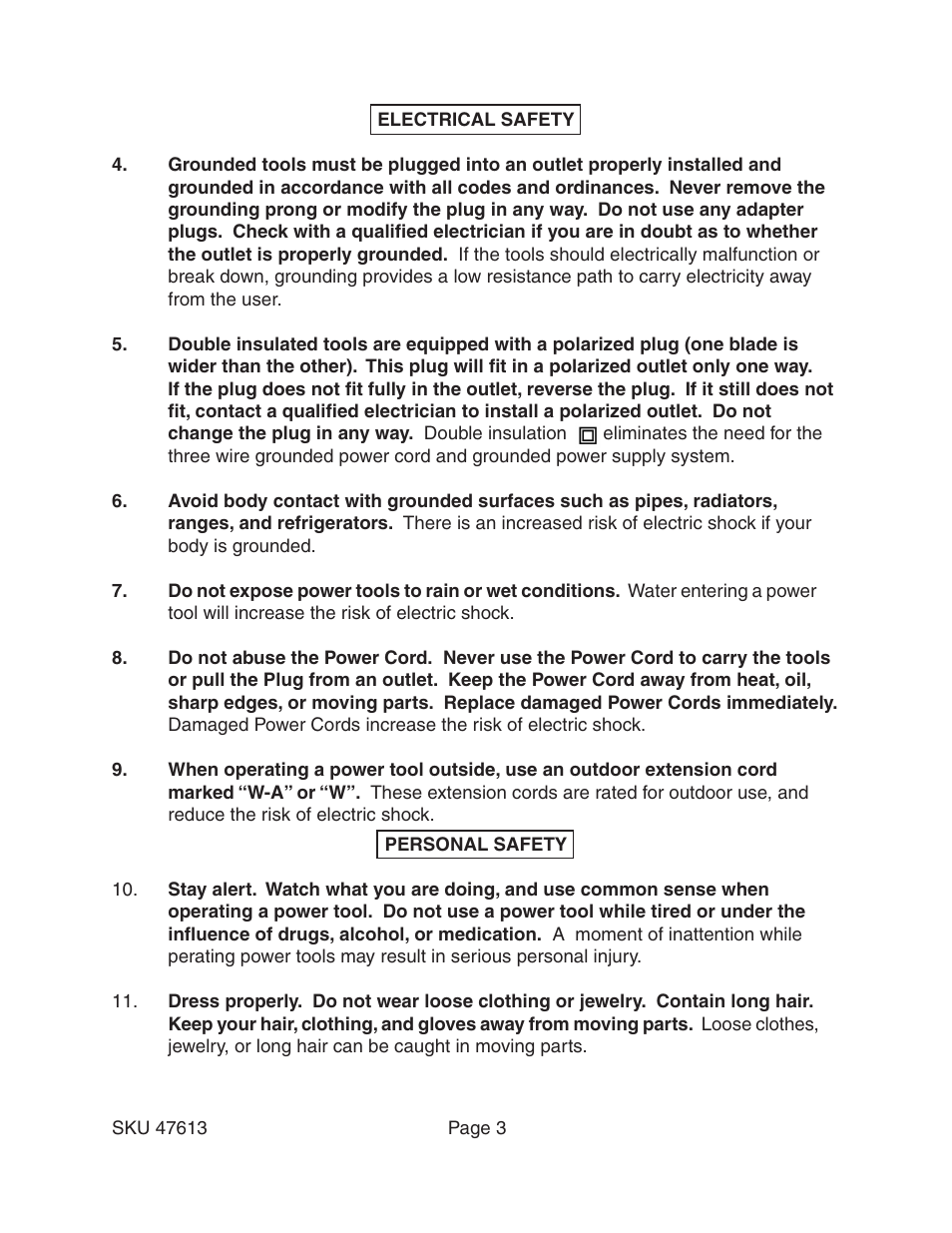 Harbor Freight Tools 47613 User Manual | Page 3 / 16