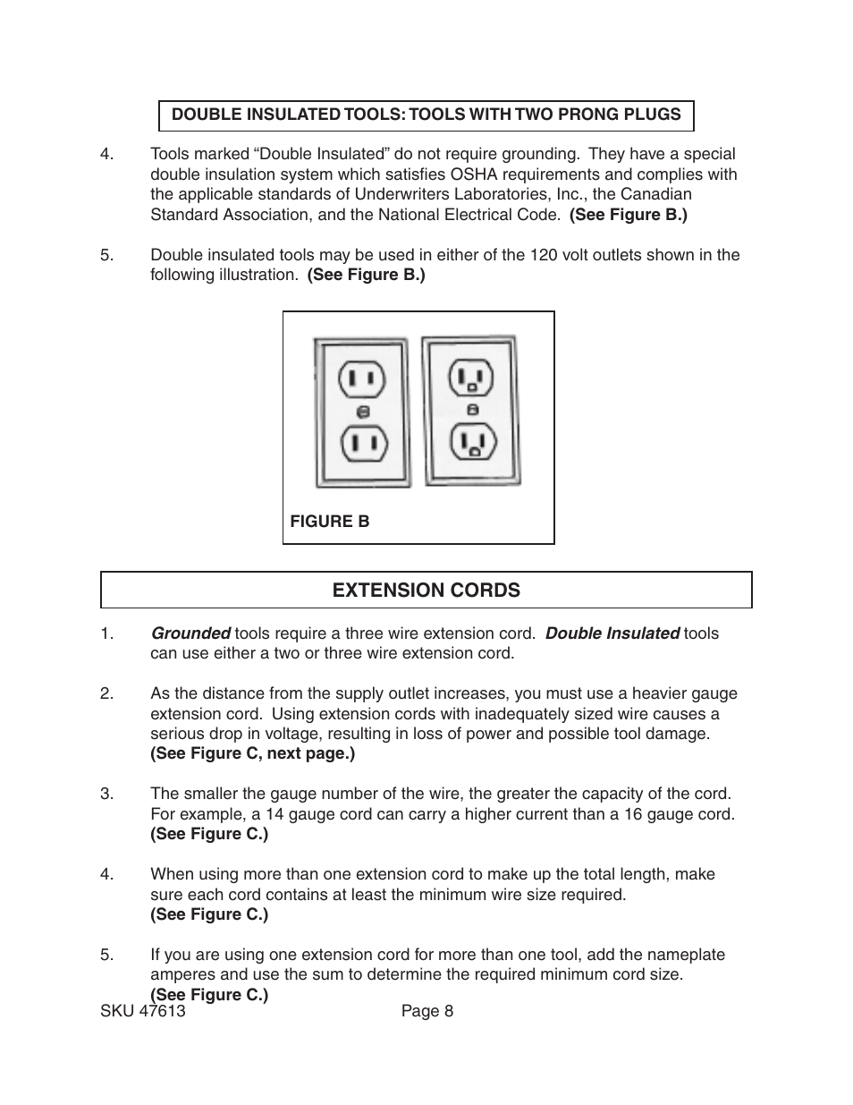 Harbor Freight Tools 47613 User Manual | Page 8 / 16