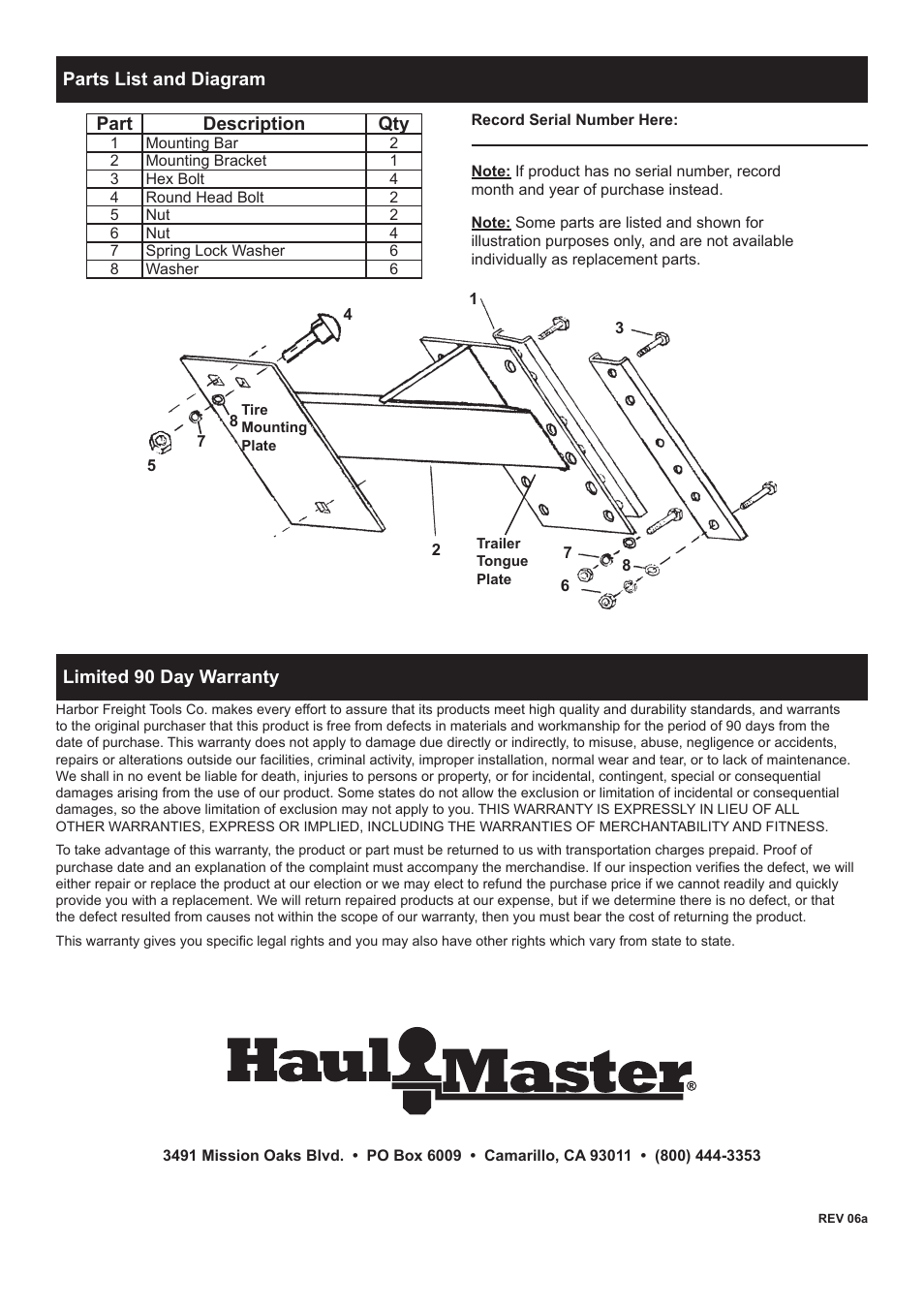 Harbor Freight Tools 93341 User Manual | Page 4 / 4