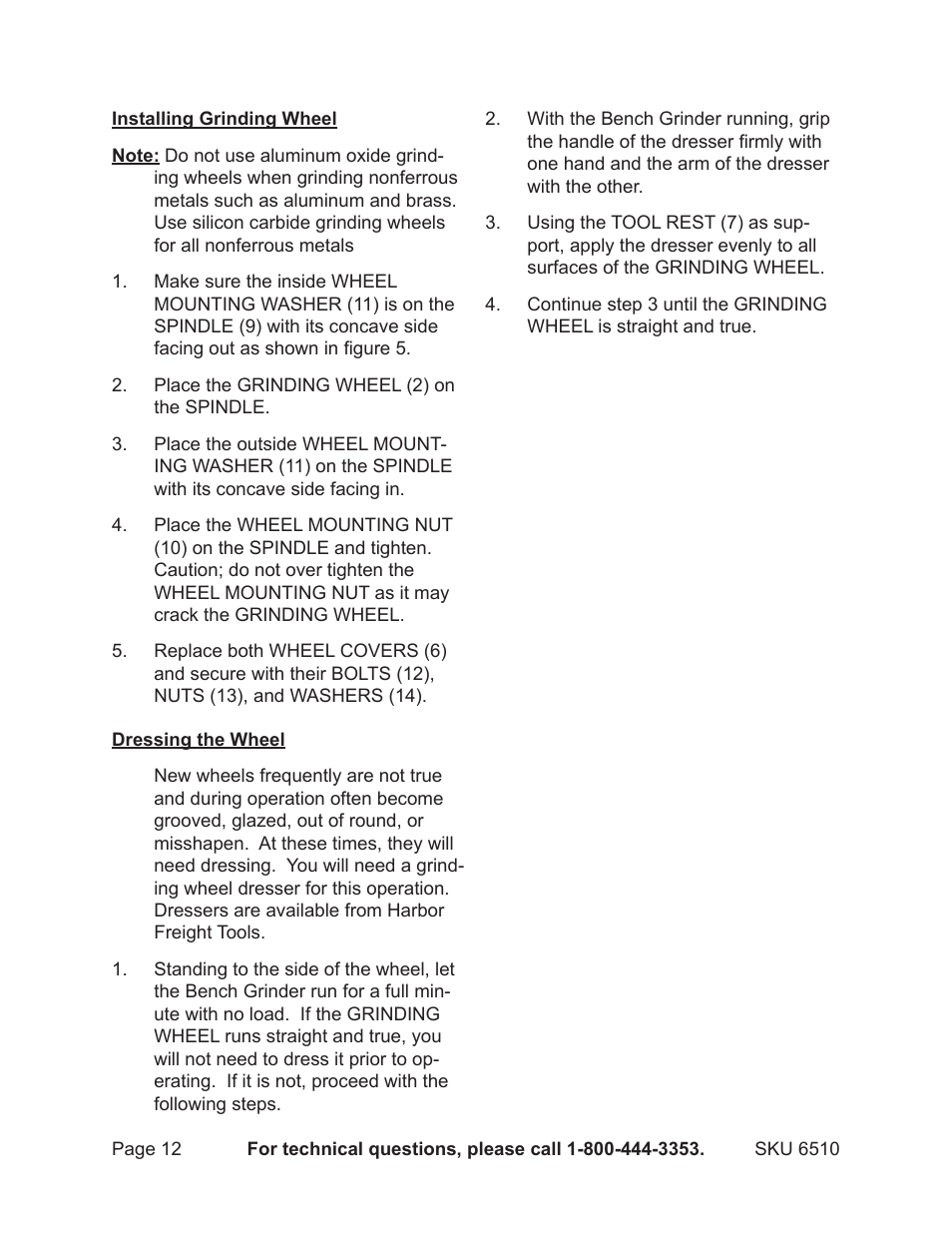 Harbor Freight Tools 6510 User Manual | Page 12 / 16