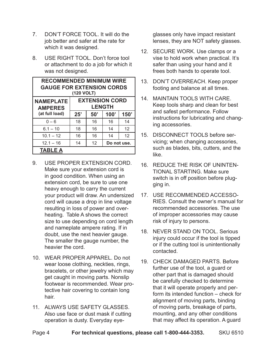 Harbor Freight Tools 6510 User Manual | Page 4 / 16