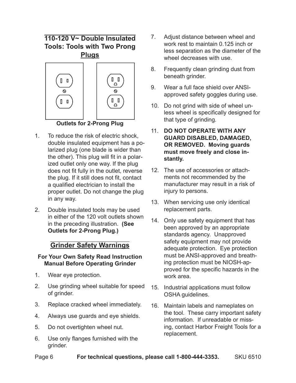 Harbor Freight Tools 6510 User Manual | Page 6 / 16