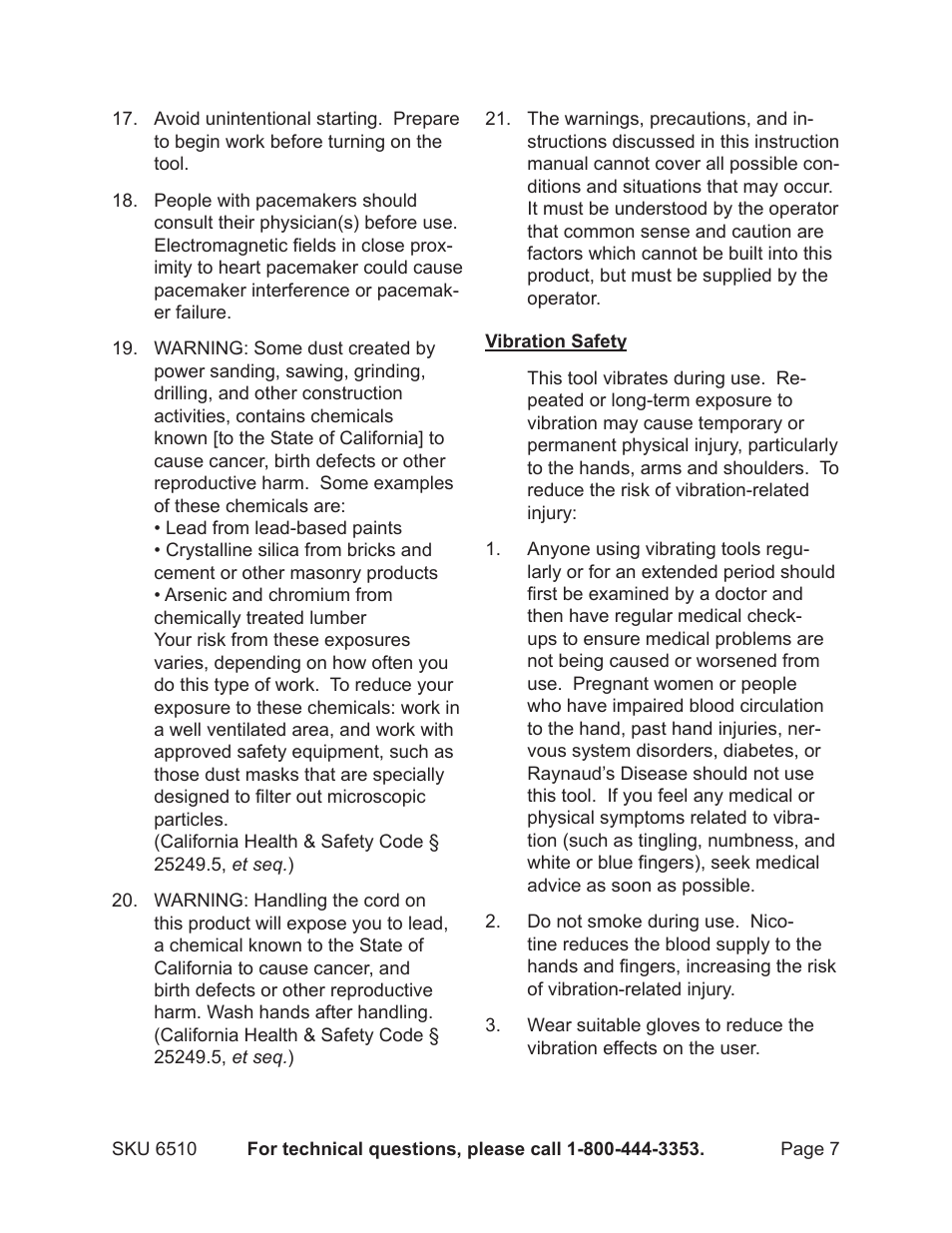 Harbor Freight Tools 6510 User Manual | Page 7 / 16