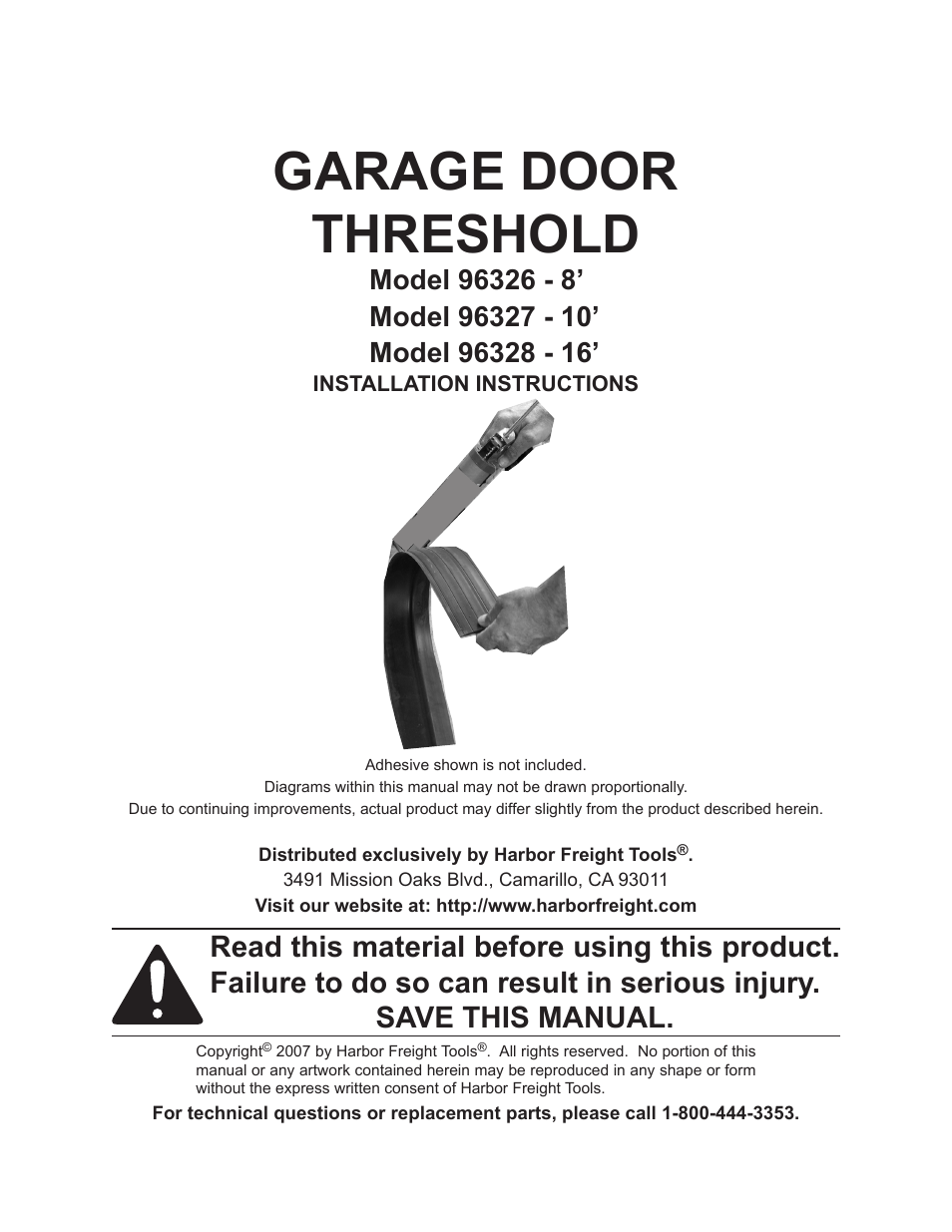 Harbor Freight Tools 96329 User Manual | 4 pages