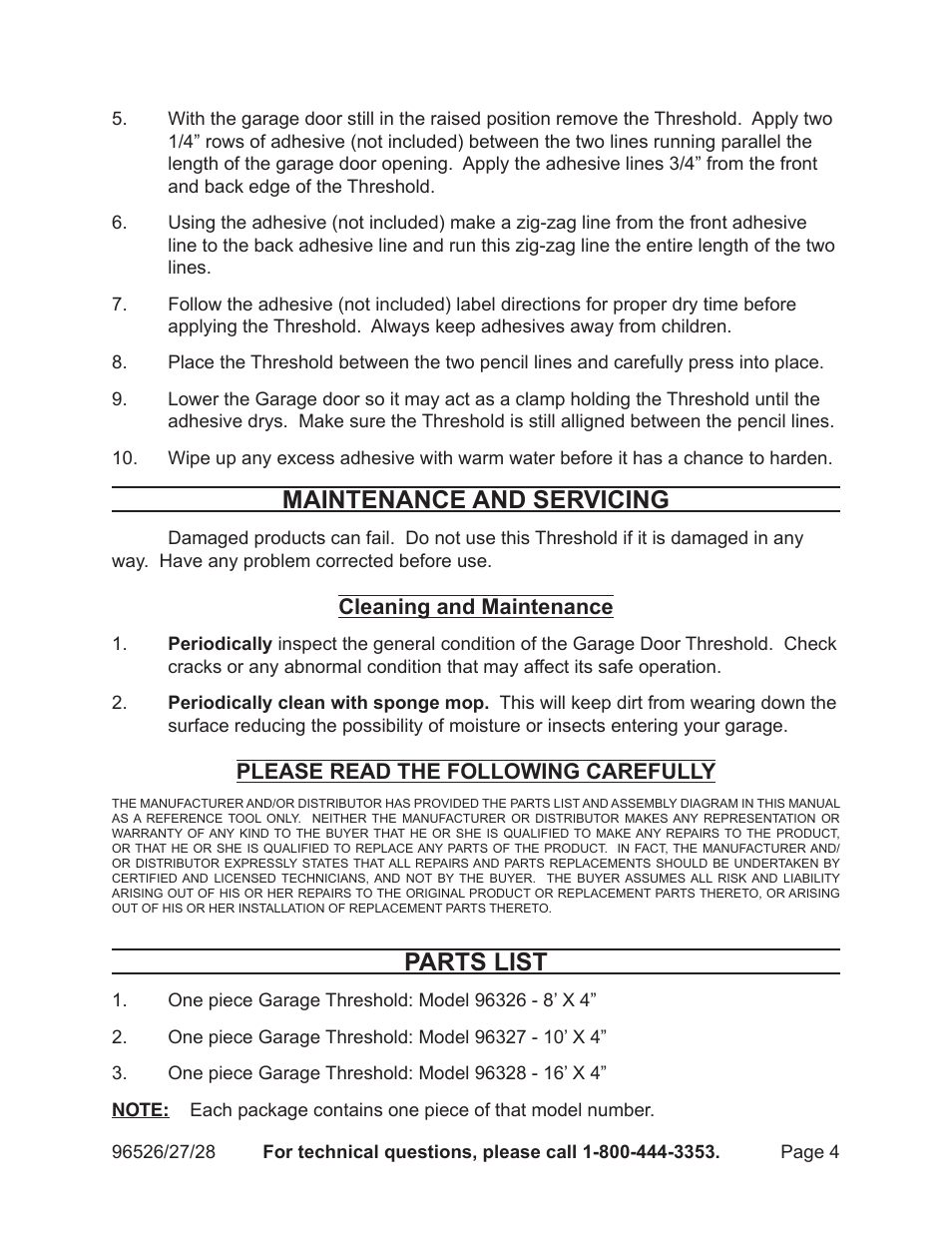 Maintenance and servicing, Parts list, Cleaning and maintenance | Please read the following carefully | Harbor Freight Tools 96329 User Manual | Page 4 / 4