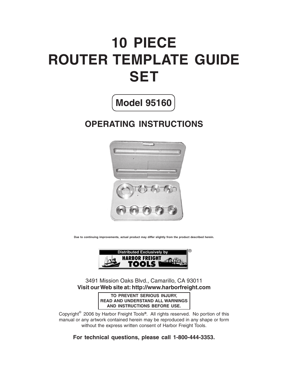 Harbor Freight Tools 95160 User Manual | 6 pages