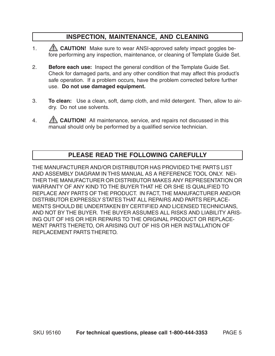 Harbor Freight Tools 95160 User Manual | Page 5 / 6