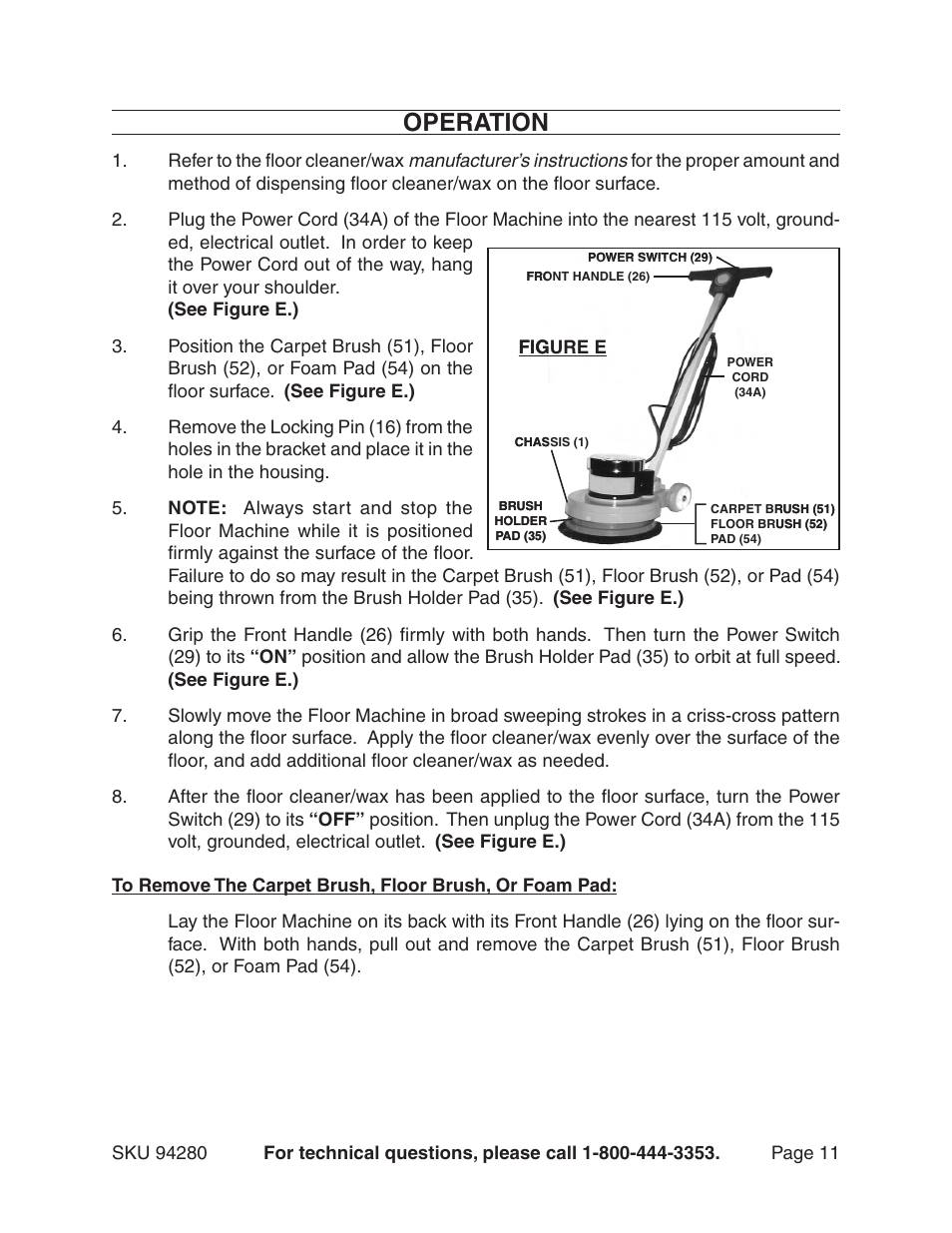 Operation | Harbor Freight Tools 94280 User Manual | Page 11 / 15