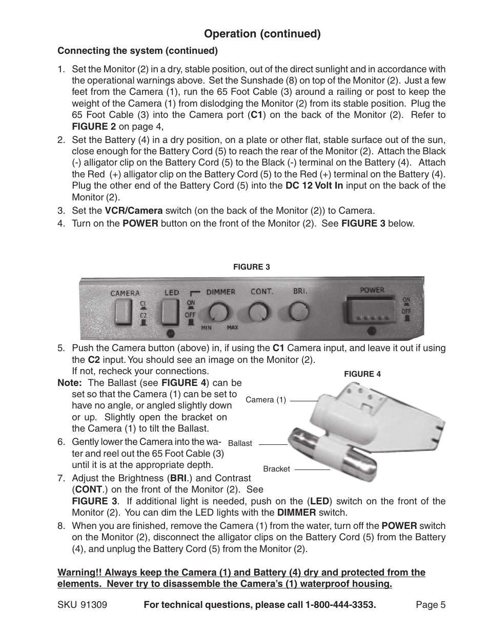 Operation (continued) | Harbor Freight Tools 91309 User Manual | Page 5 / 7