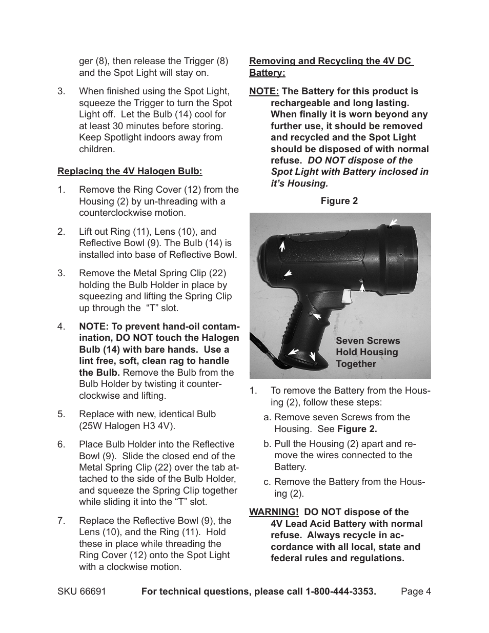 Harbor Freight Tools GORDON 66691 User Manual | Page 4 / 6