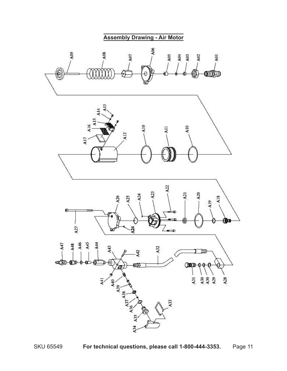 Harbor Freight Tools CENTRAL HUDRAULICS 65549 User Manual | Page 11 / 13