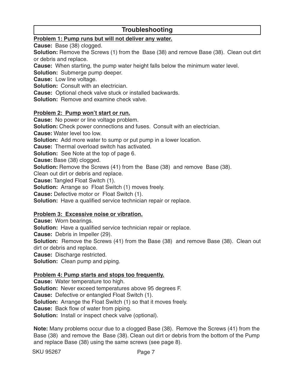 Harbor Freight Tools PACIFIC HYDROSTAR 95267 User Manual | Page 7 / 9