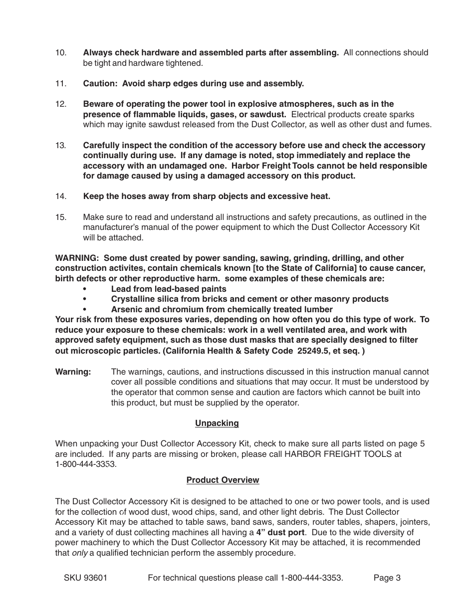 Harbor Freight Tools 93601 User Manual | Page 3 / 5