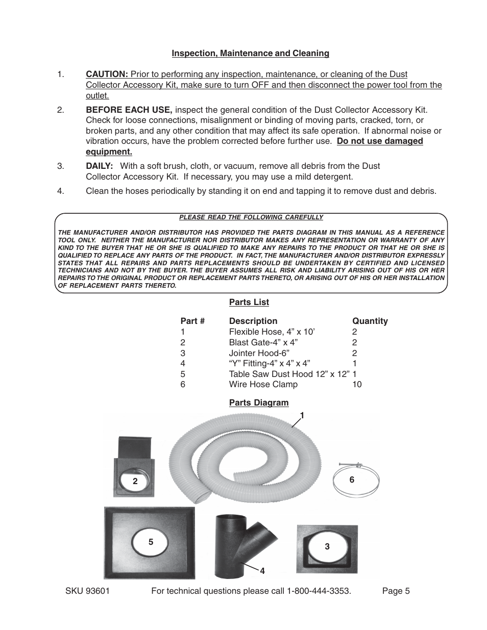 Harbor Freight Tools 93601 User Manual | Page 5 / 5