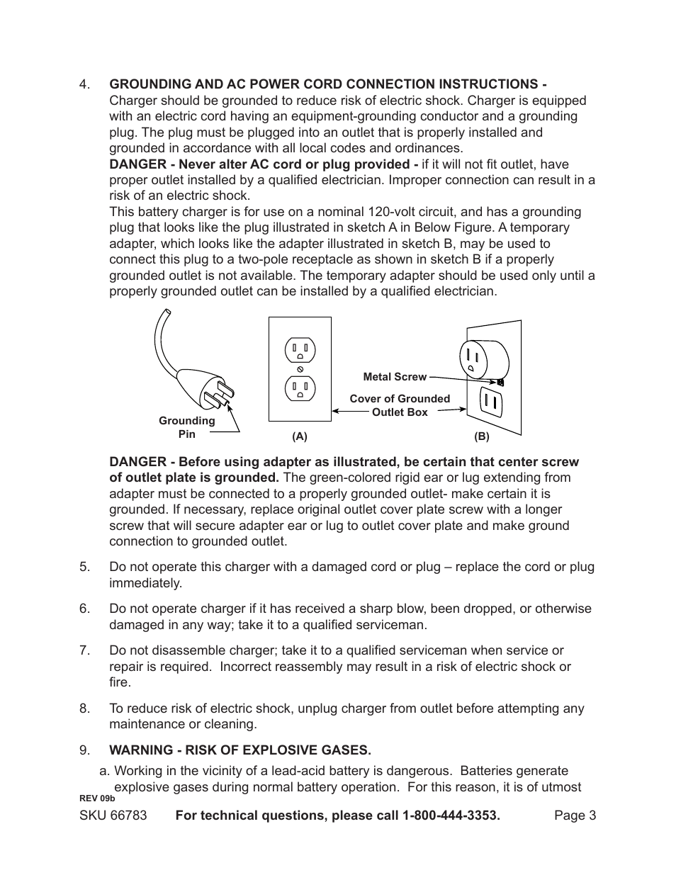 Harbor Freight Tools 66783 User Manual | Page 3 / 12