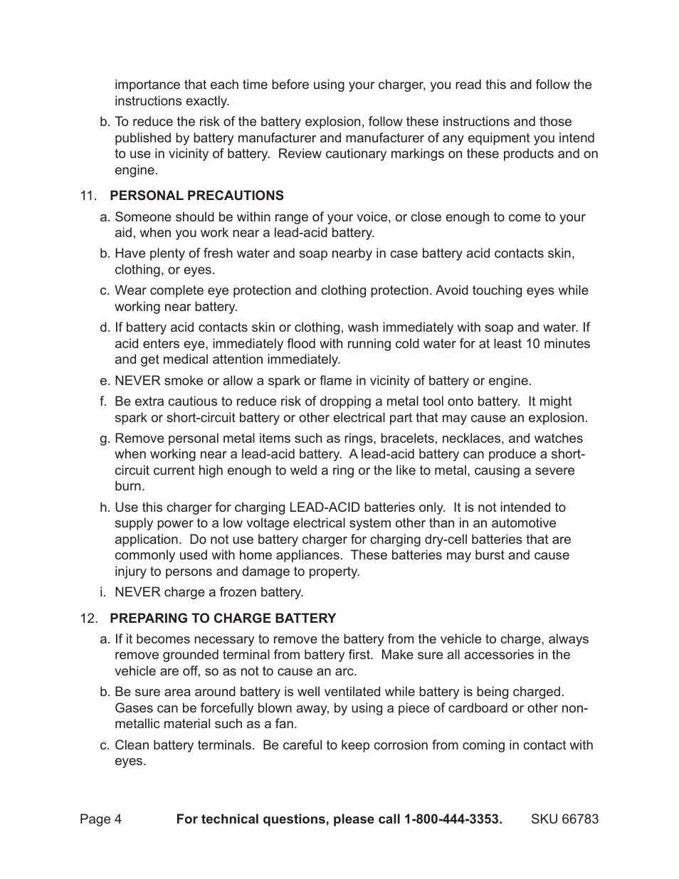 Harbor Freight Tools 66783 User Manual | Page 4 / 12