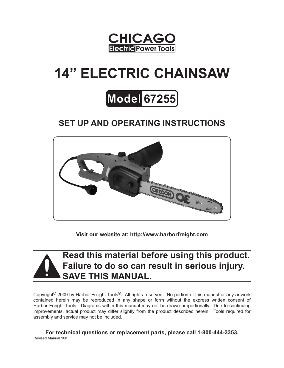 Harbor Freight Tools CHICAGO ELECTRIC 67255 User Manual | 26 pages