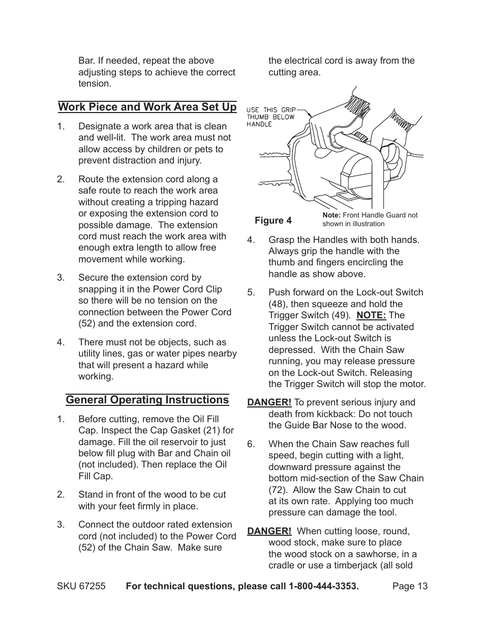 Harbor Freight Tools CHICAGO ELECTRIC 67255 User Manual | Page 13 / 26