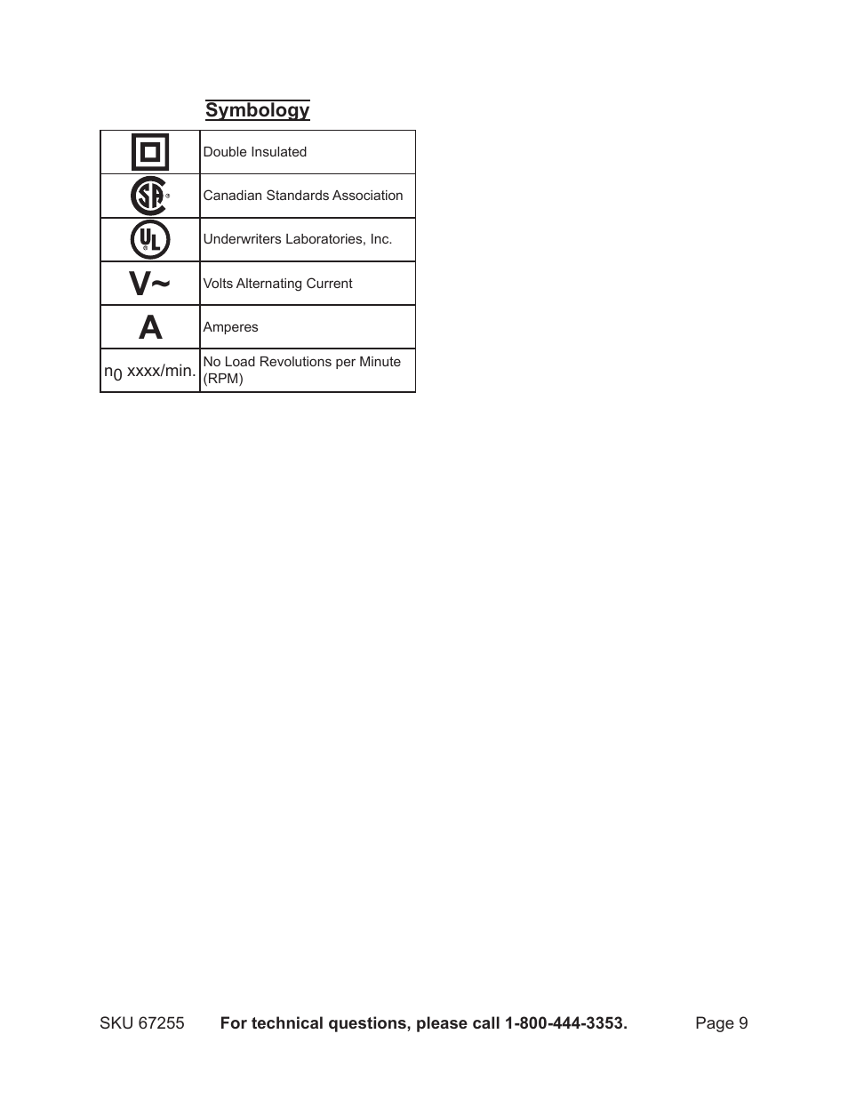 Harbor Freight Tools CHICAGO ELECTRIC 67255 User Manual | Page 9 / 26