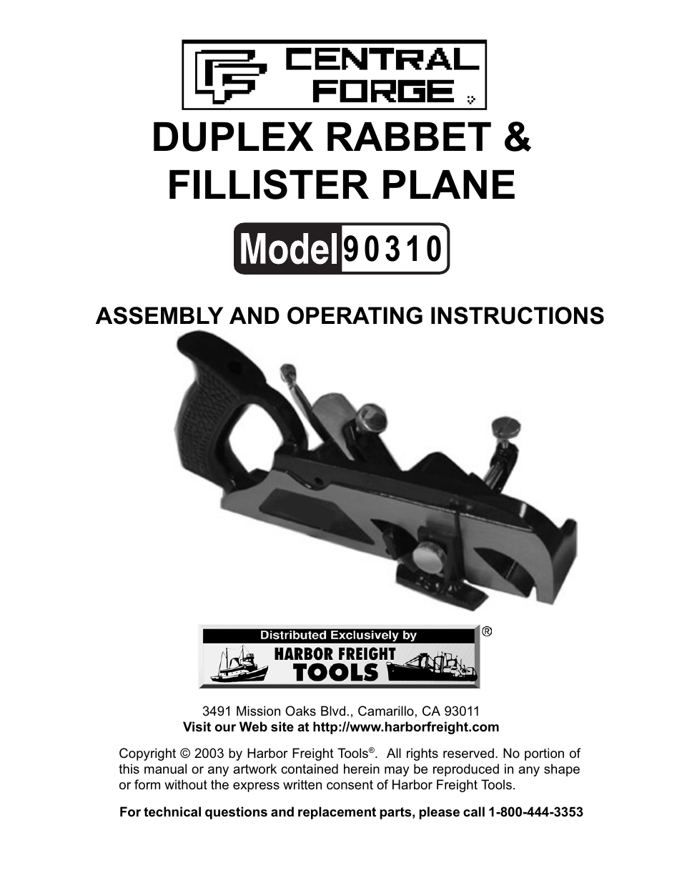 Harbor Freight Tools 90310 User Manual | 5 pages