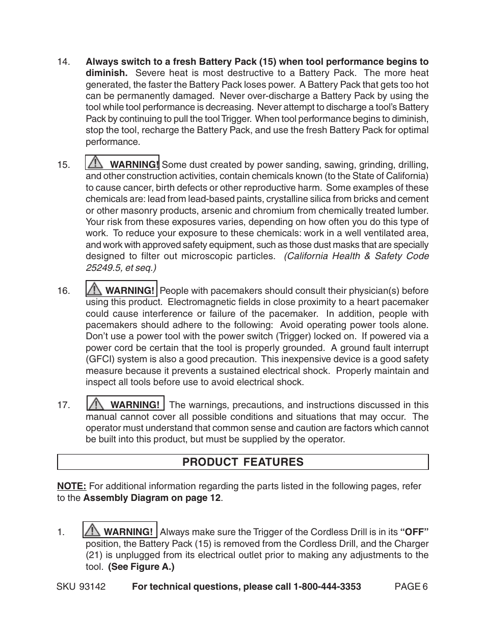 Harbor Freight Tools 93142 User Manual | Page 6 / 12