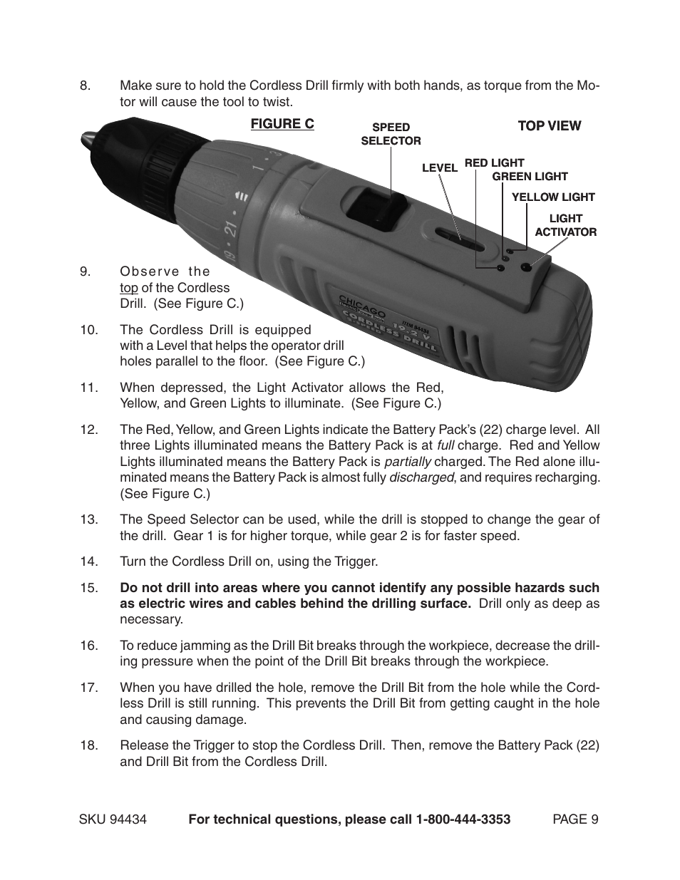 Harbor Freight Tools 94434 User Manual | Page 9 / 12