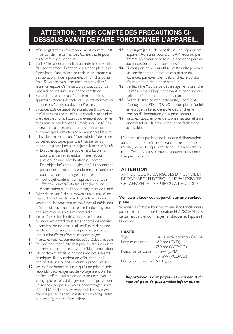 Français | Yamaha DV-C6860 User Manual | Page 40 / 148