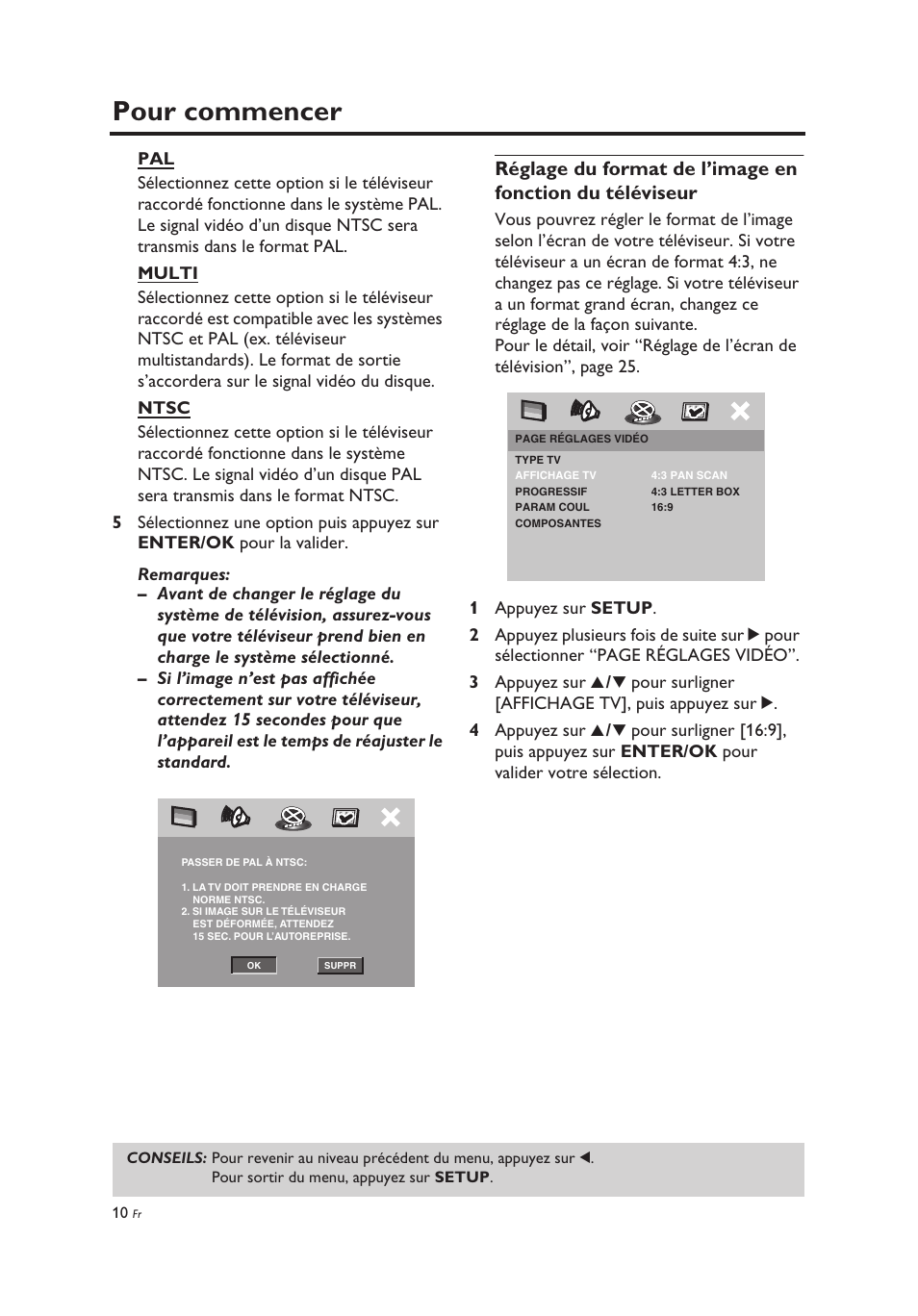 Pour commencer | Yamaha DV-C6860 User Manual | Page 50 / 148