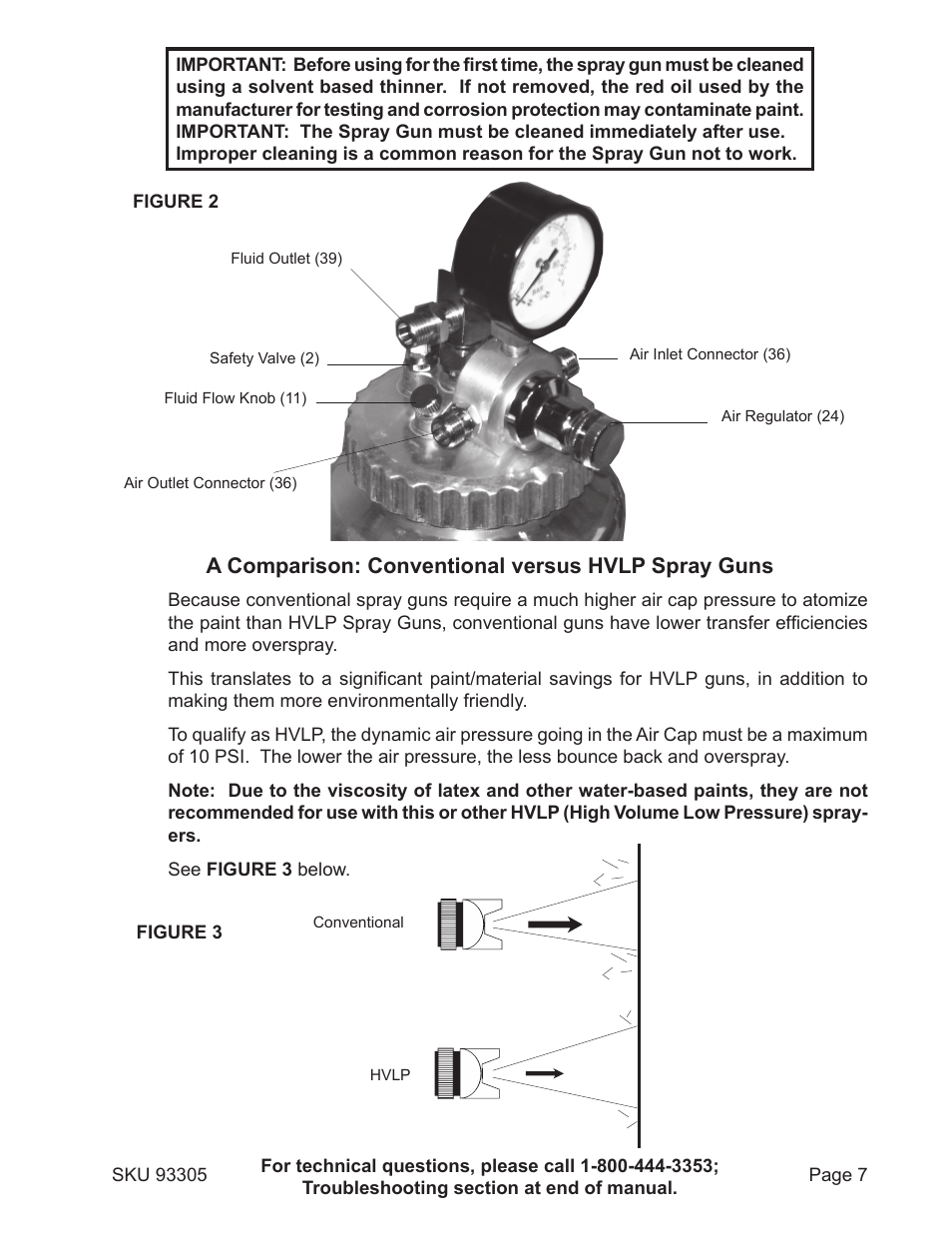 A comparison: conventional versus hvlp spray guns | Harbor Freight Tools CENTRAL PNEUMATIC 93305 User Manual | Page 7 / 16