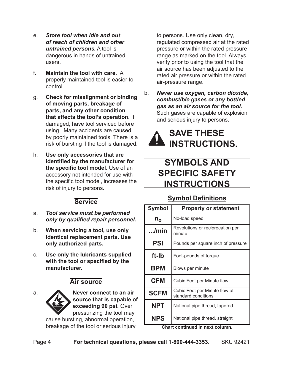 Harbor Freight Tools 92421 User Manual | Page 4 / 14