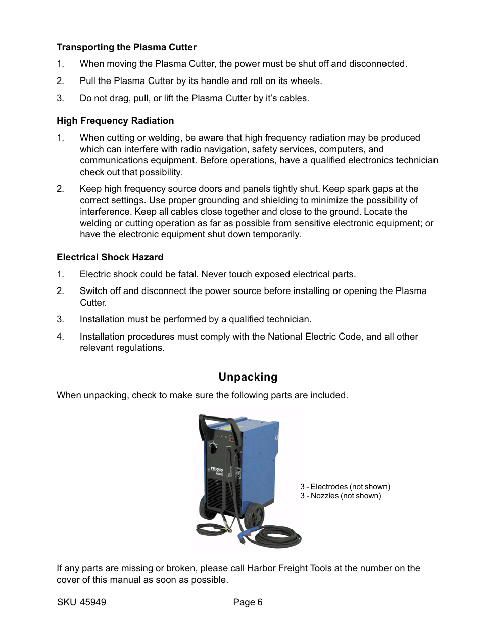 Harbor Freight Tools 45949 User Manual | Page 6 / 12