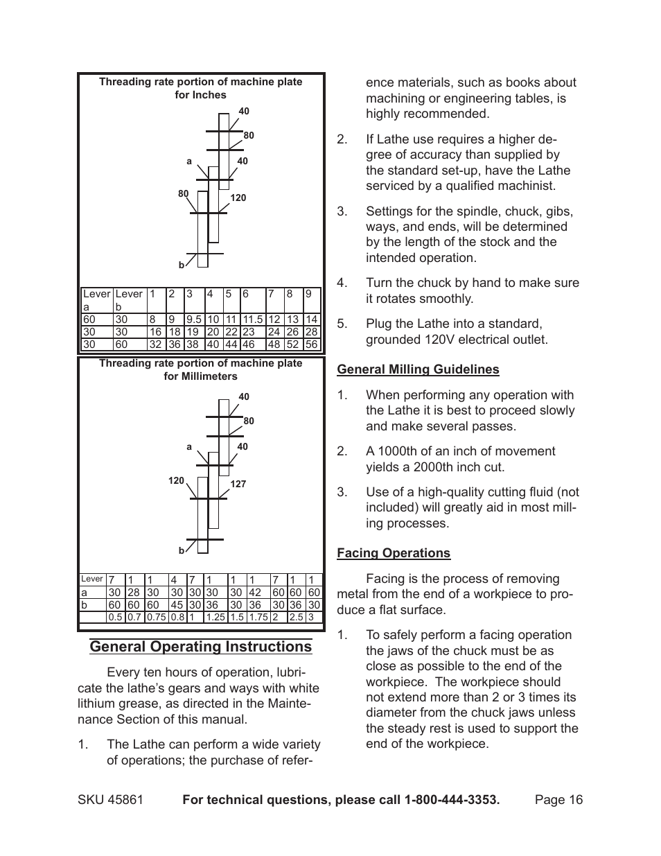 General operating instructions | Harbor Freight Tools 45861 User Manual | Page 16 / 41