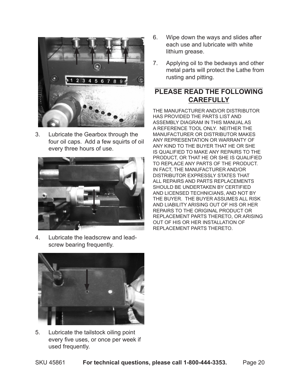 Please read the following carefully | Harbor Freight Tools 45861 User Manual | Page 20 / 41