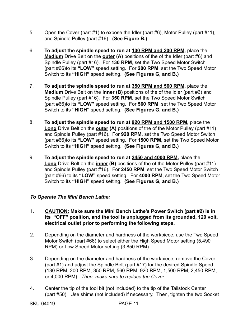 Harbor Freight Tools MINI BENCH 4019 User Manual | Page 11 / 14