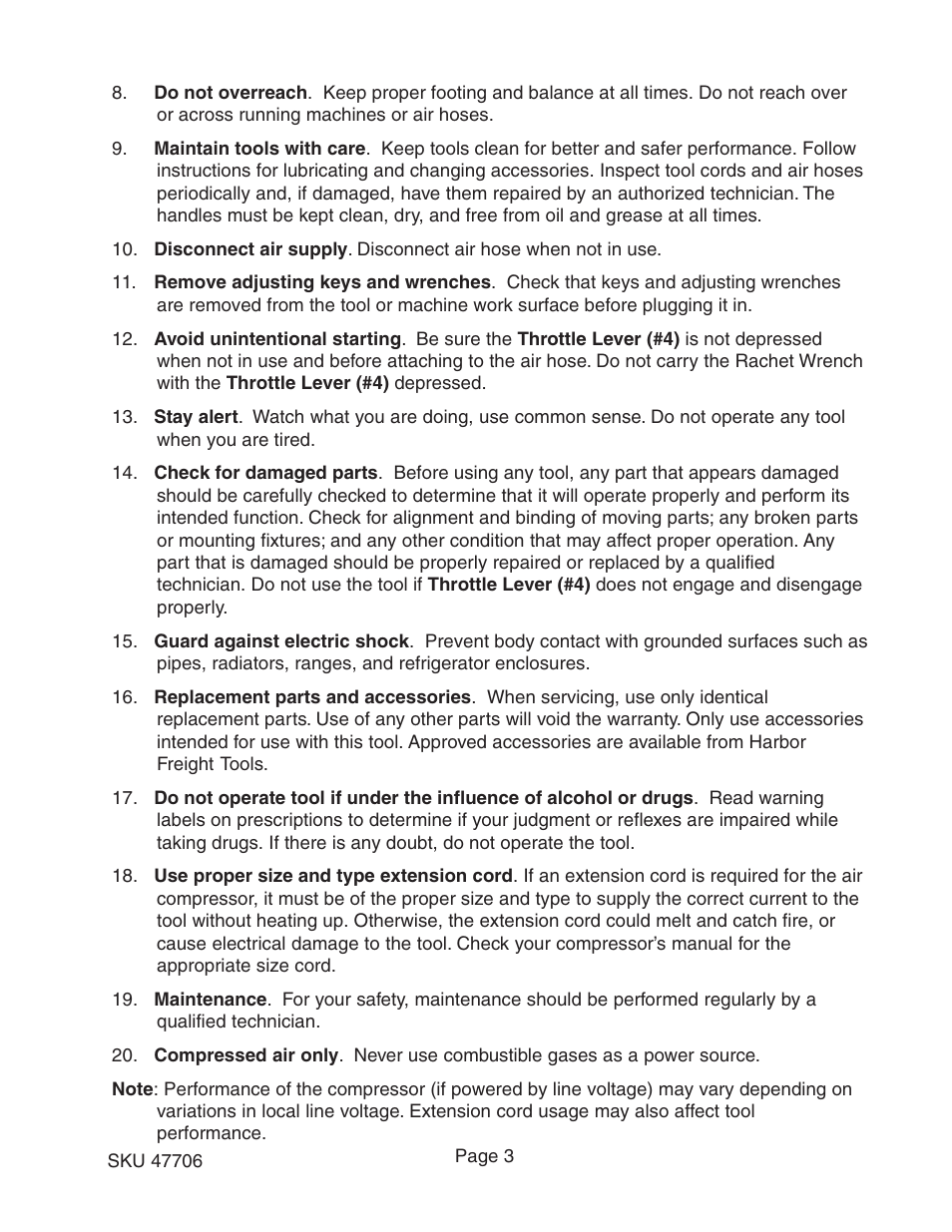 Harbor Freight Tools 47706 User Manual | Page 3 / 7