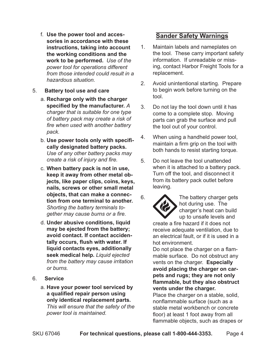 Harbor Freight Tools 67046 User Manual | Page 4 / 12