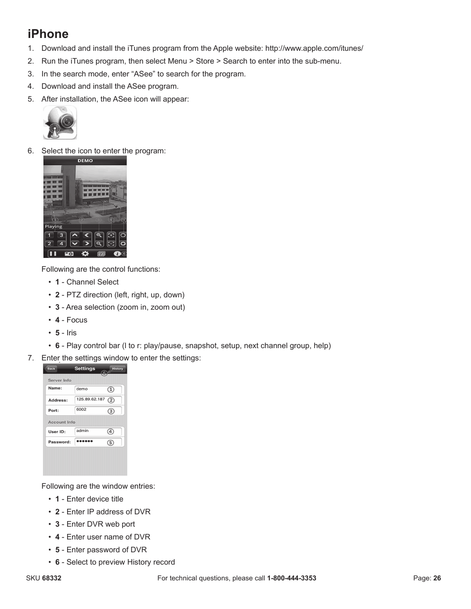 Iphone | Harbor Freight Tools BUNKER HILL SECURITY 68332 User Manual | Page 29 / 43