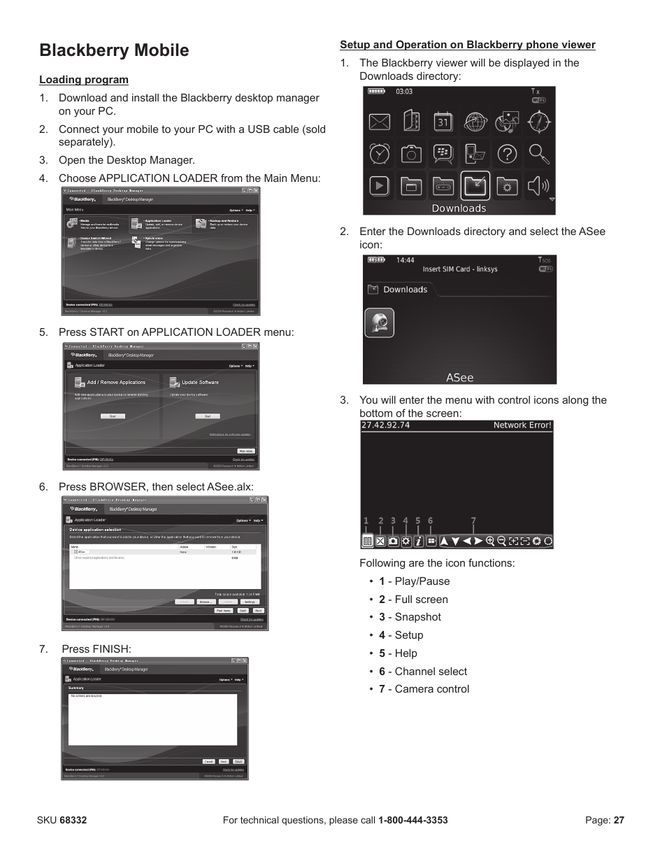 Blackberry mobile | Harbor Freight Tools BUNKER HILL SECURITY 68332 User Manual | Page 30 / 43