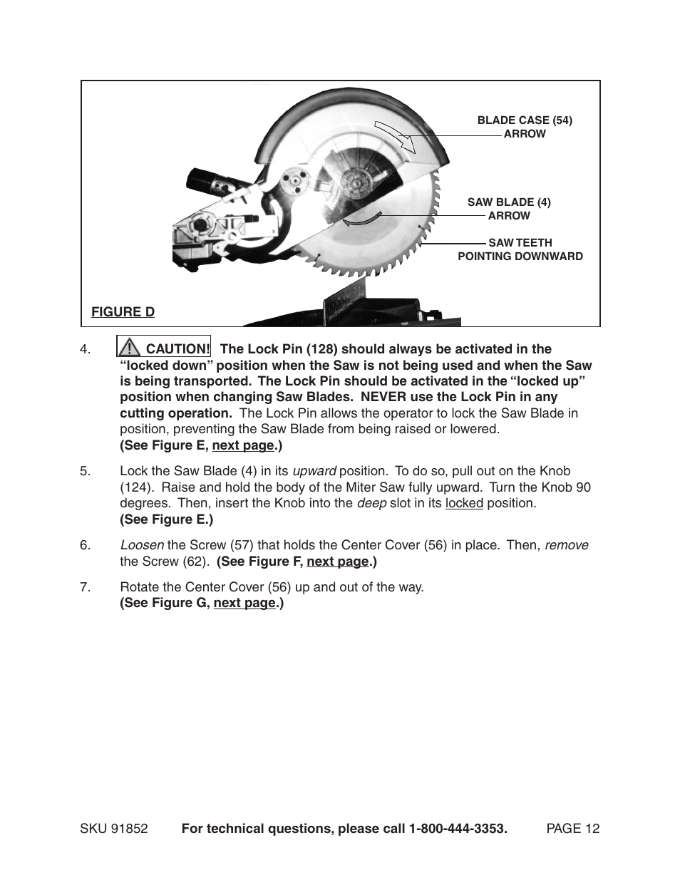 Harbor Freight Tools 12" Compound Slide Miter Saw 91852 User Manual | Page 12 / 27