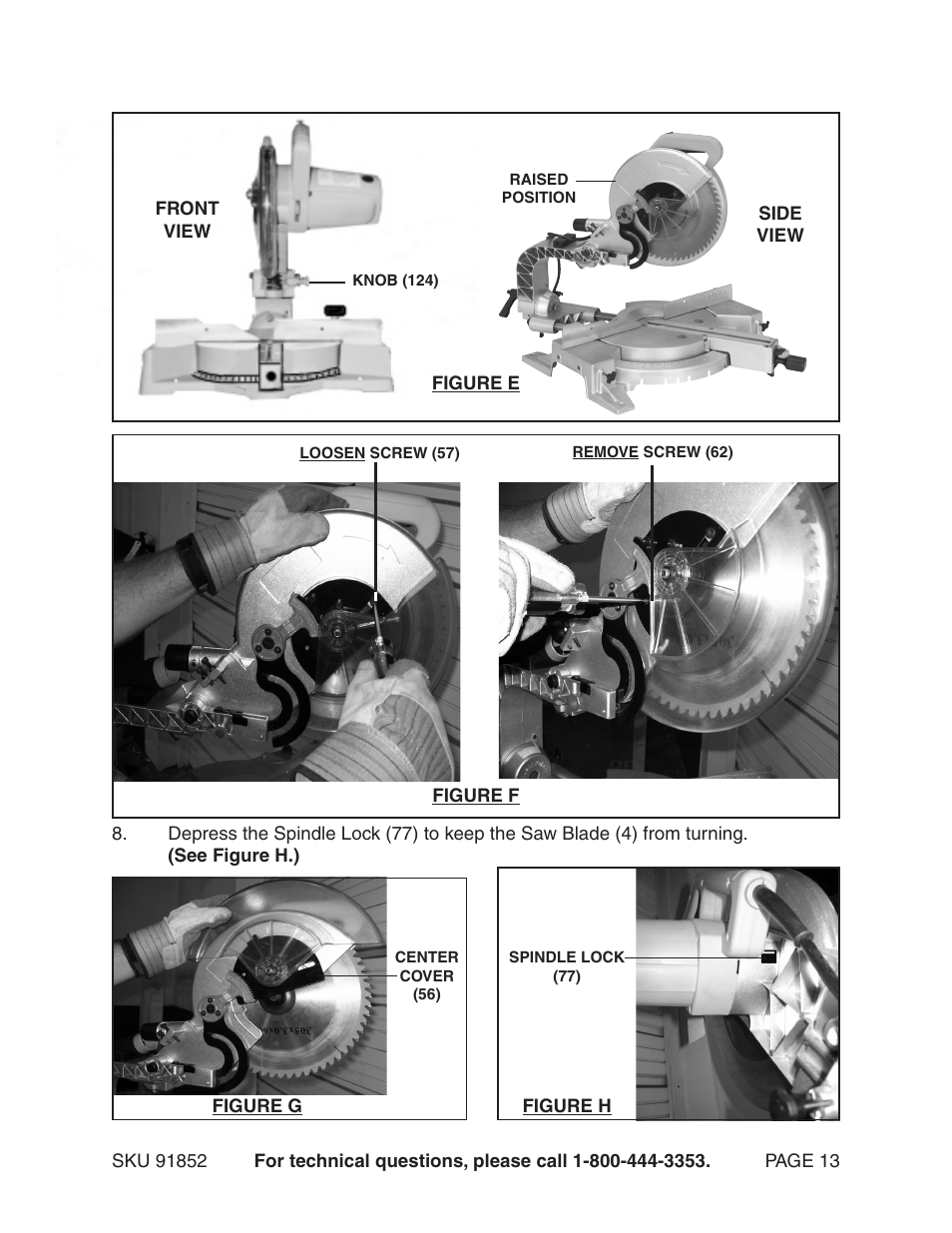 Harbor Freight Tools 12" Compound Slide Miter Saw 91852 User Manual | Page 13 / 27