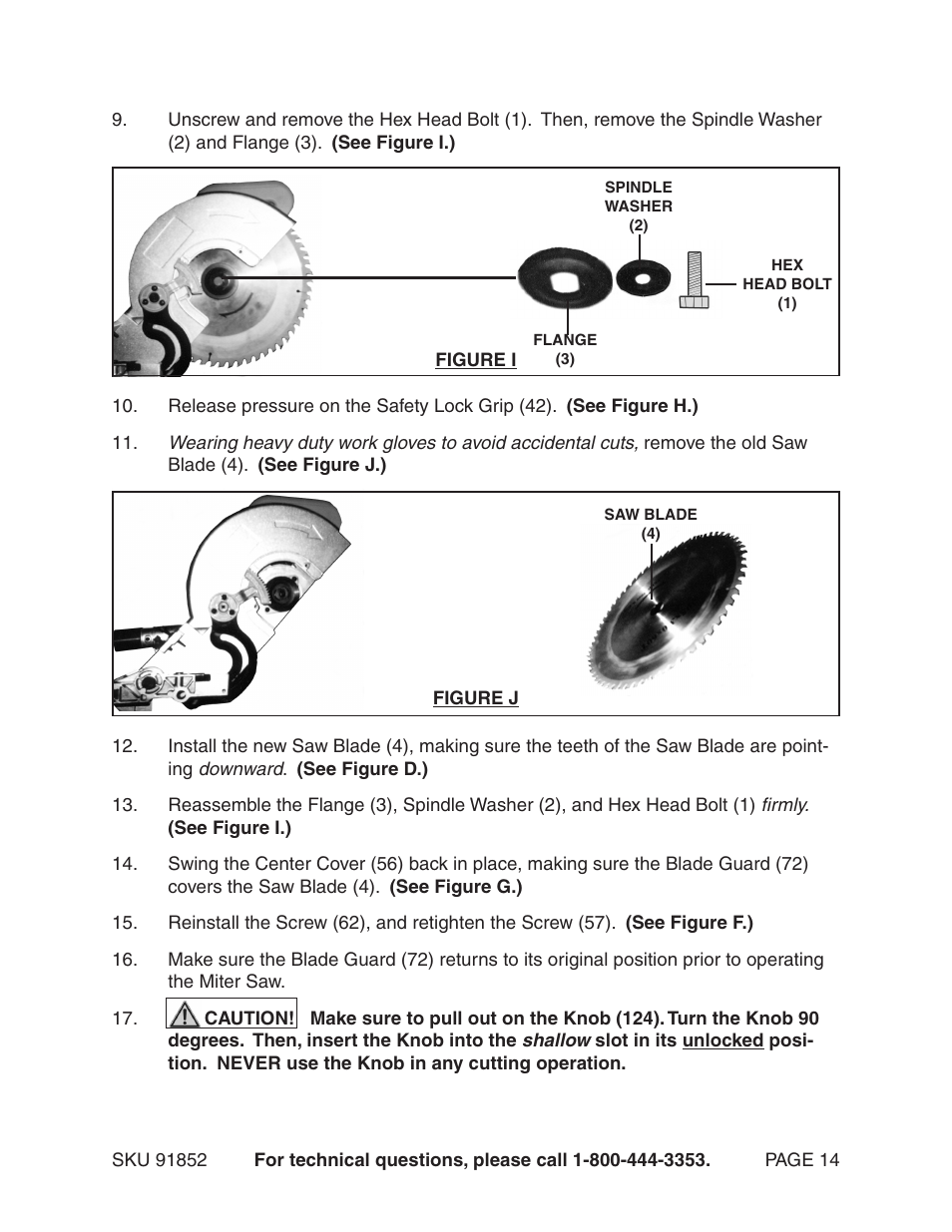 Harbor Freight Tools 12" Compound Slide Miter Saw 91852 User Manual | Page 14 / 27