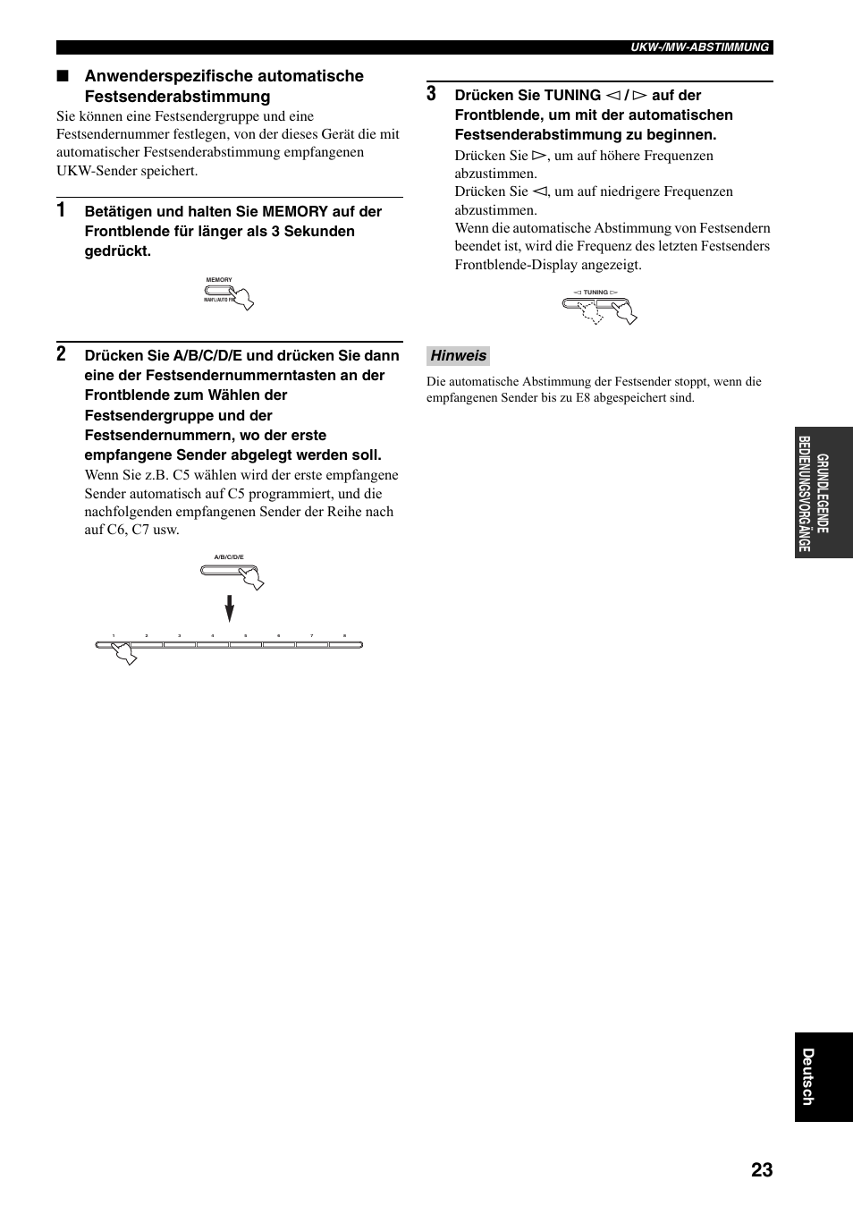 E 23) | Yamaha RX-497 User Manual | Page 105 / 243