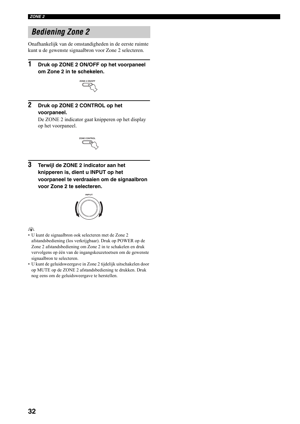 Bediening zone 2 | Yamaha RX-497 User Manual | Page 194 / 243