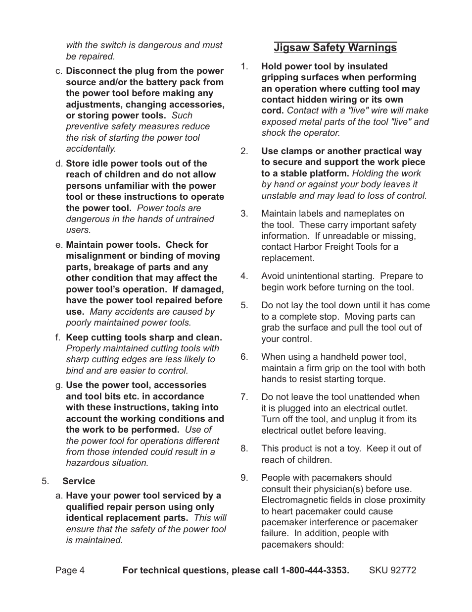 Harbor Freight Tools 92772 User Manual | Page 4 / 16